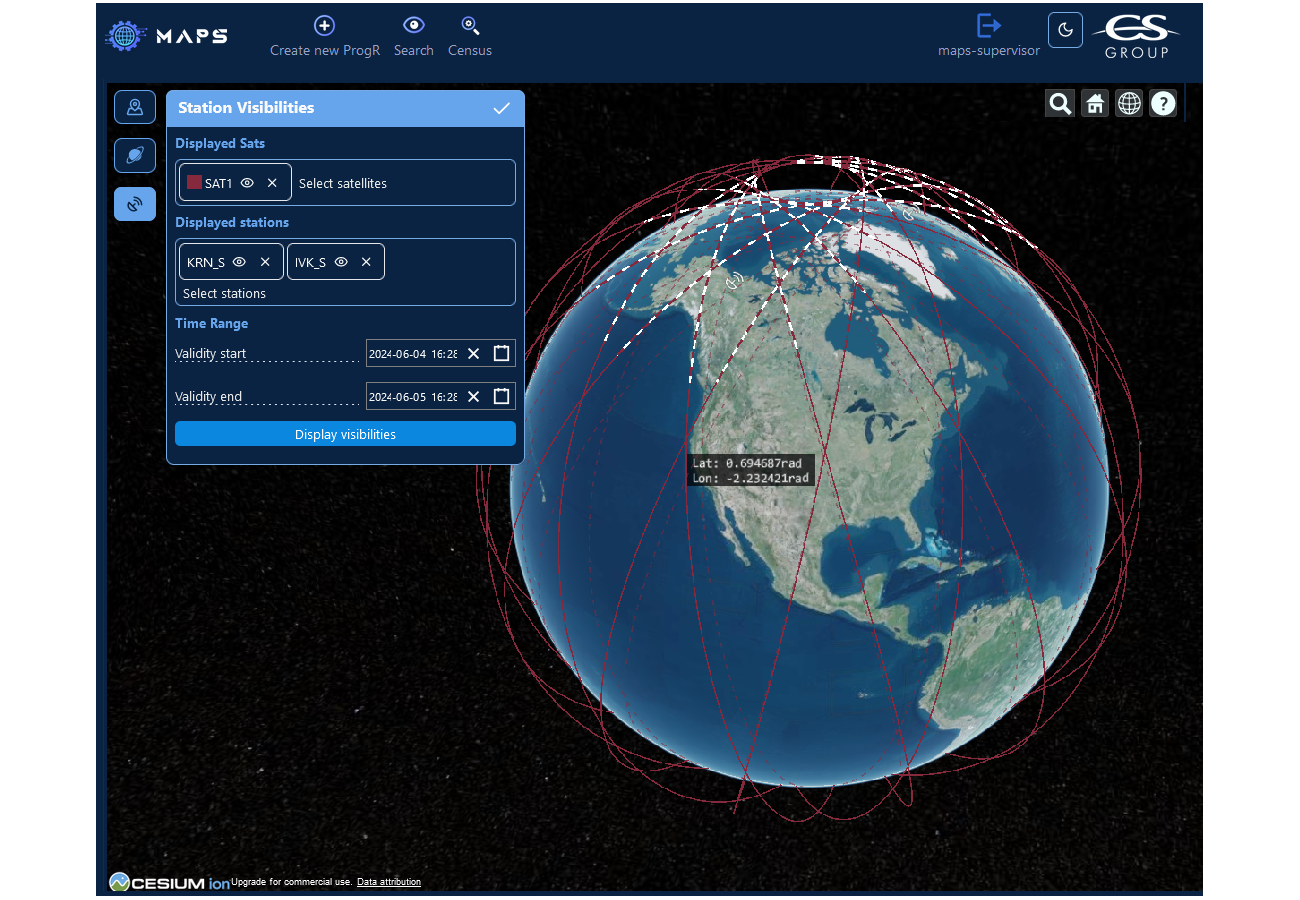GOSMIC MAPS stations visibilities